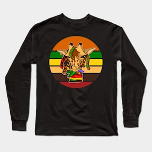 rastafarian-giraffe-chews-cannabist-Gifts Long Sleeve T-Shirt